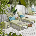 Ensemble chaise longue d'extérieur en résine Tahiti avec 2 tables d'appoint