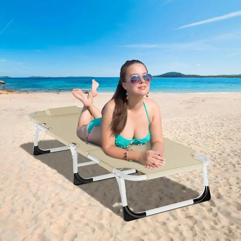Chaise longue de plage surdimensionnée 3 en 1, 5 positions réglables, pour la plage