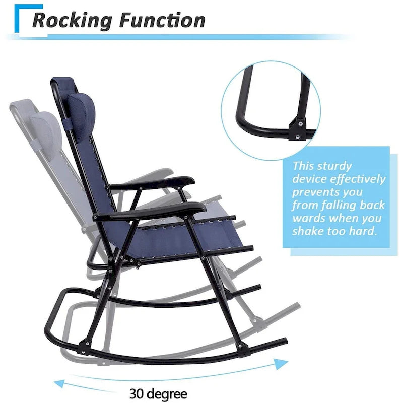 Homall Fauteuil à bascule de patio, fauteuil zéro gravité, chaise longue pliante d'extérieur, chaise de piscine d'extérieur
