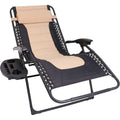 Chaise longue zéro gravité surdimensionnée et rembourrée pour piscine extérieure, terrasse, plage, jardin