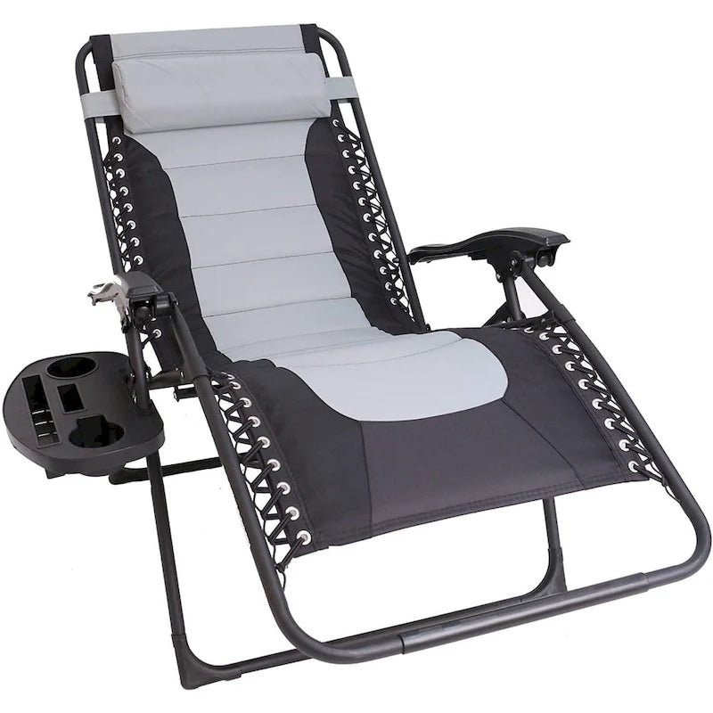 Chaise longue zéro gravité surdimensionnée et rembourrée pour piscine extérieure, terrasse, plage, jardin