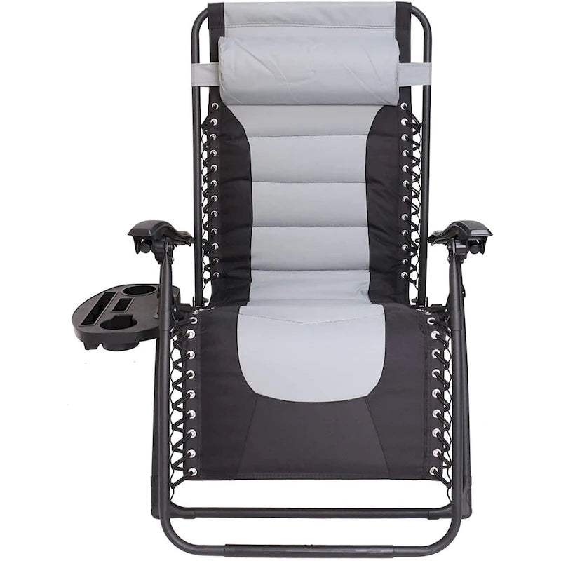 Chaise longue zéro gravité surdimensionnée et rembourrée pour piscine extérieure, terrasse, plage, jardin