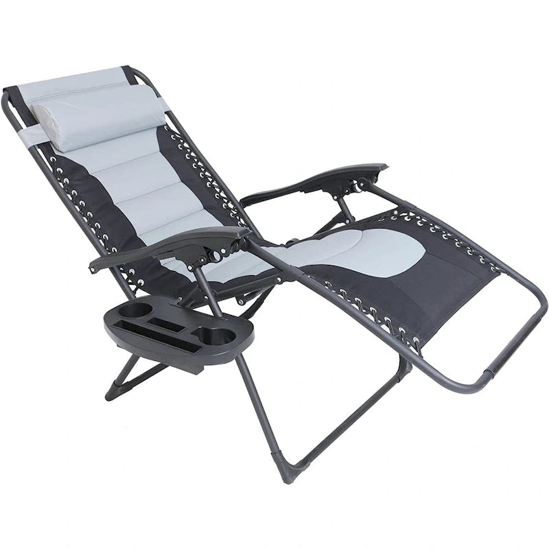 Chaise longue zéro gravité surdimensionnée et rembourrée pour piscine extérieure, terrasse, plage, jardin