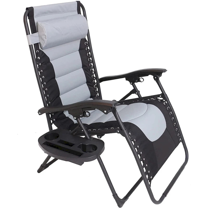 Chaise longue zéro gravité surdimensionnée et rembourrée pour piscine extérieure, terrasse, plage, jardin