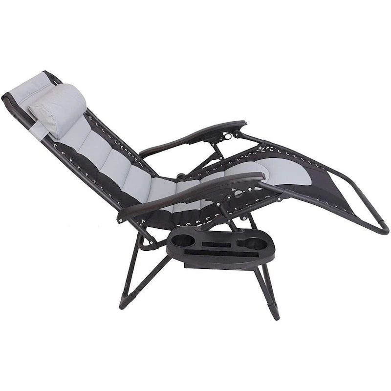 Chaise longue zéro gravité surdimensionnée et rembourrée pour piscine extérieure, terrasse, plage, jardin