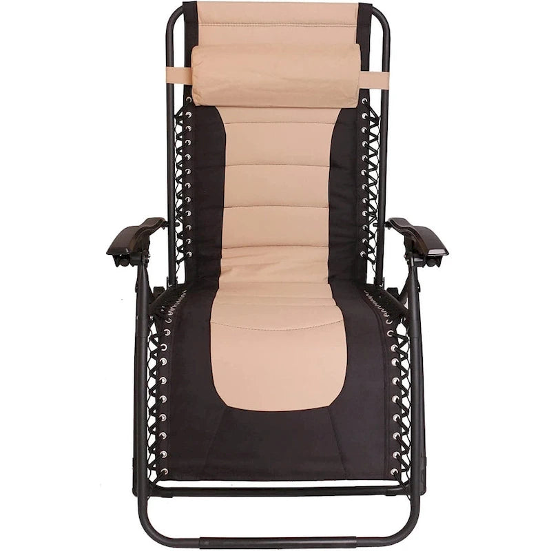 Chaise longue zéro gravité surdimensionnée et rembourrée pour piscine extérieure, terrasse, plage, jardin