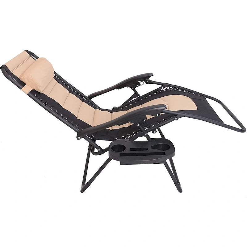 Chaise longue zéro gravité surdimensionnée et rembourrée pour piscine extérieure, terrasse, plage, jardin
