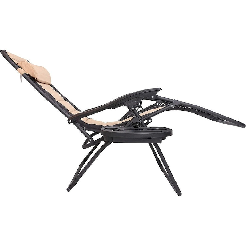 Chaise longue zéro gravité surdimensionnée et rembourrée pour piscine extérieure, terrasse, plage, jardin