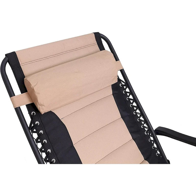Chaise longue zéro gravité surdimensionnée et rembourrée pour piscine extérieure, terrasse, plage, jardin