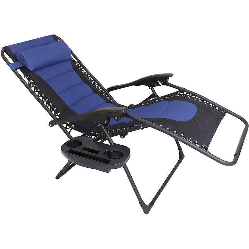 Chaise longue zéro gravité surdimensionnée et rembourrée pour piscine extérieure, terrasse, plage, jardin
