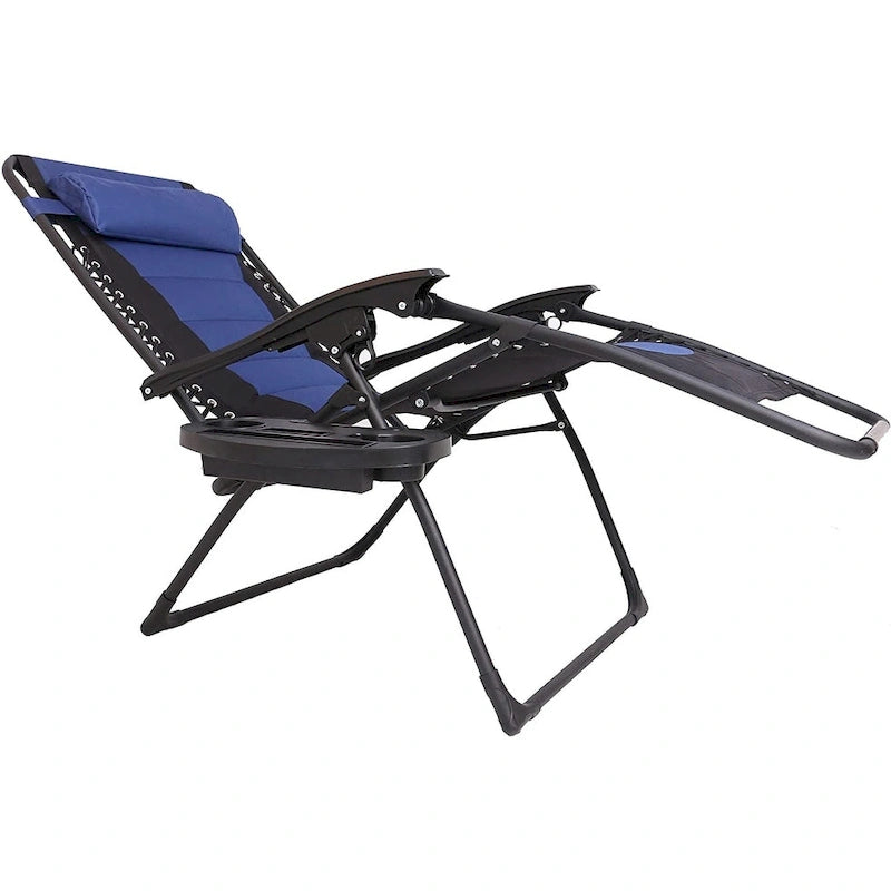 Chaise longue zéro gravité surdimensionnée et rembourrée pour piscine extérieure, terrasse, plage, jardin