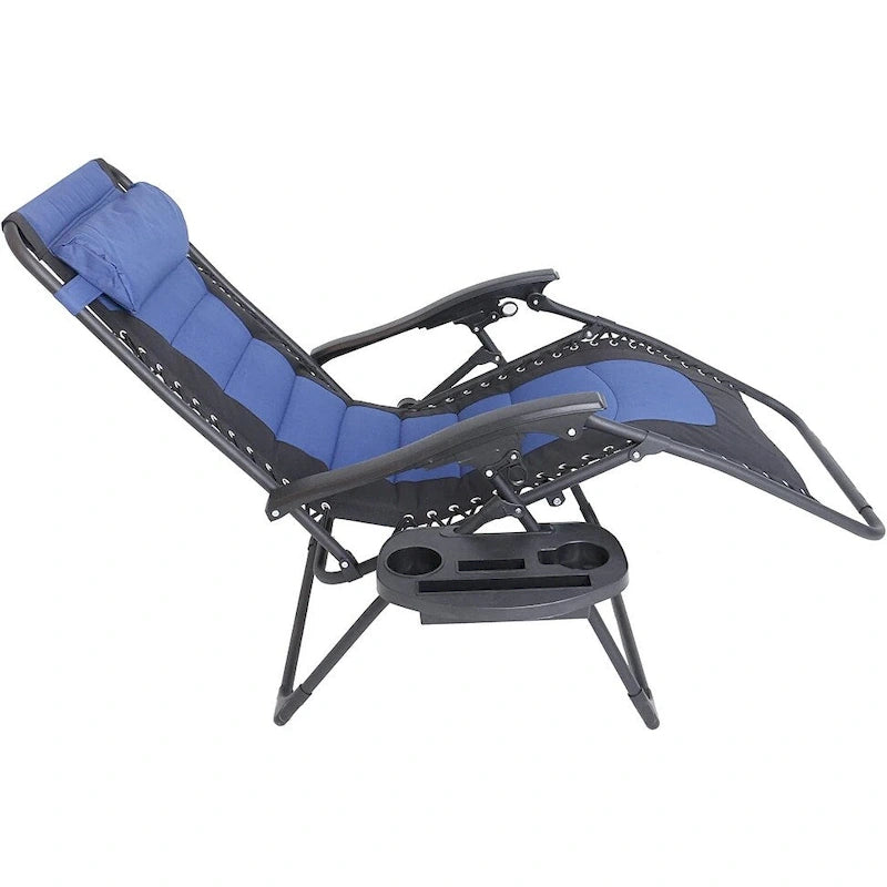 Chaise longue zéro gravité surdimensionnée et rembourrée pour piscine extérieure, terrasse, plage, jardin
