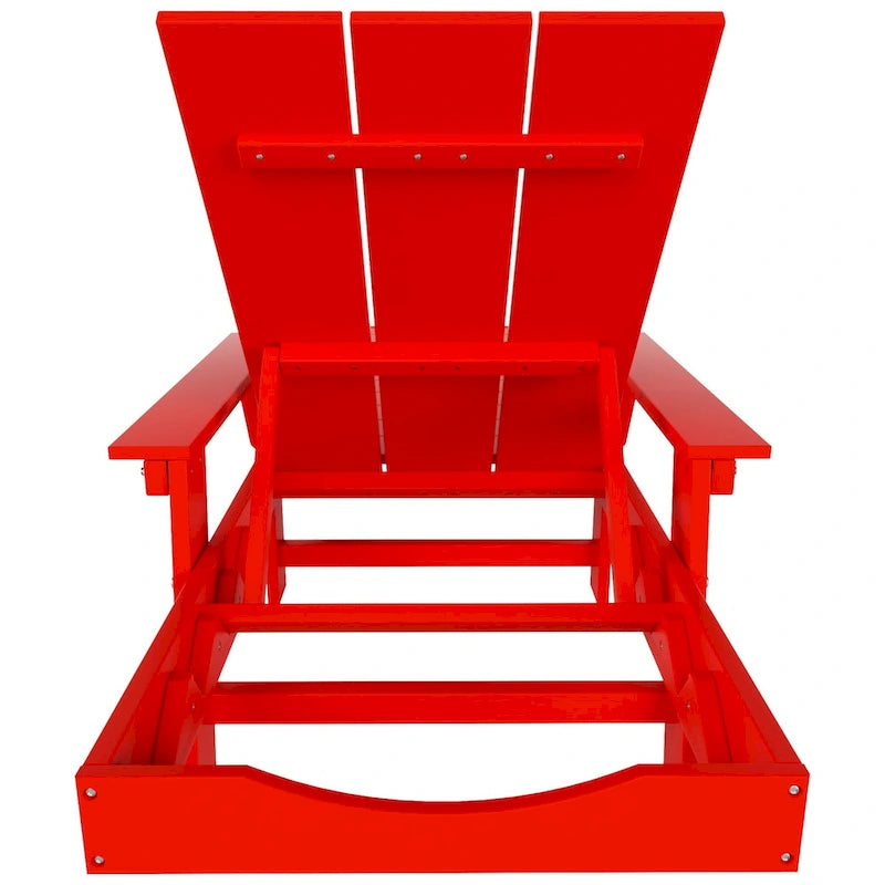 Chaise longue inclinable moderne Polytrends Shoreside en poly, écologique, tout temps, avec accoudoirs et roulettes