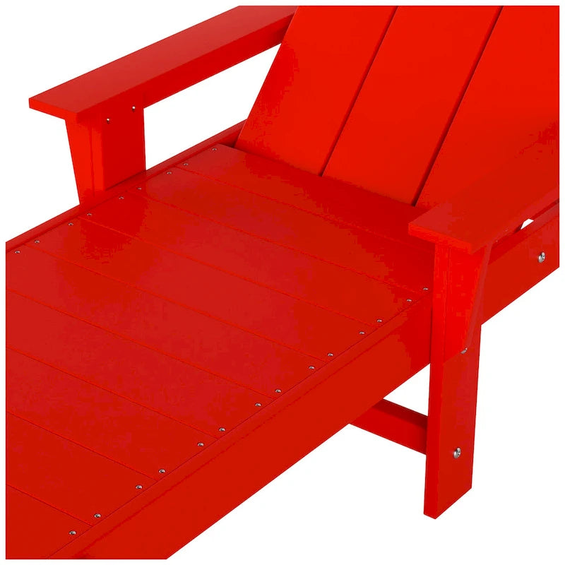 Chaise longue inclinable moderne Polytrends Shoreside en poly, écologique, tout temps, avec accoudoirs et roulettes