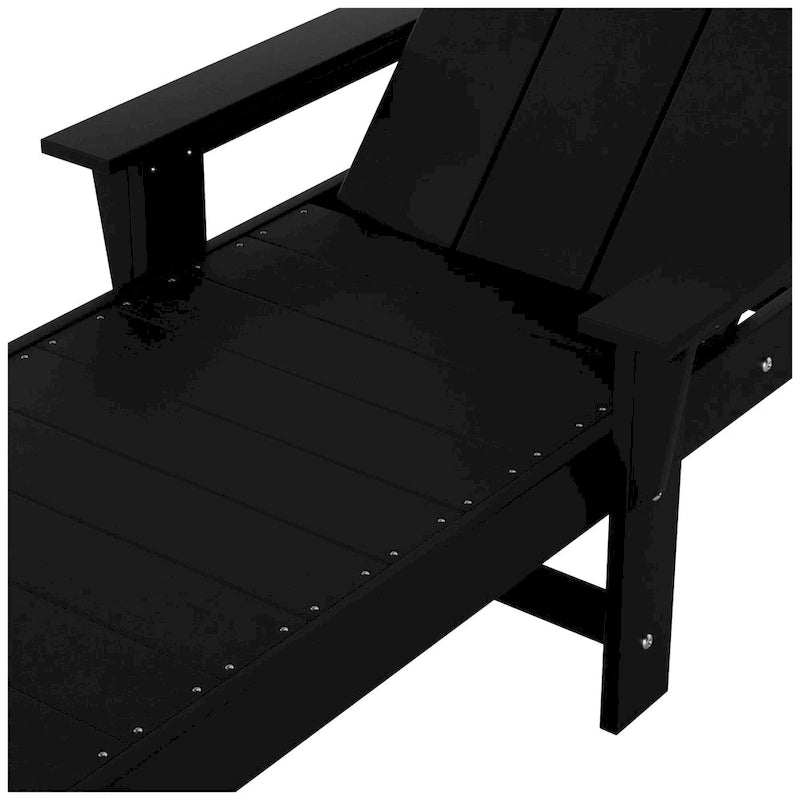 Chaise longue inclinable moderne Polytrends Shoreside en poly, écologique, tout temps, avec accoudoirs et roulettes
