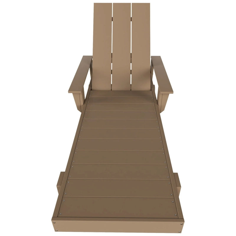 Chaise longue inclinable moderne Polytrends Shoreside en poly, écologique, tout temps, avec accoudoirs et roulettes
