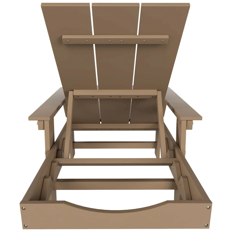 Chaise longue inclinable moderne Polytrends Shoreside en poly, écologique, tout temps, avec accoudoirs et roulettes