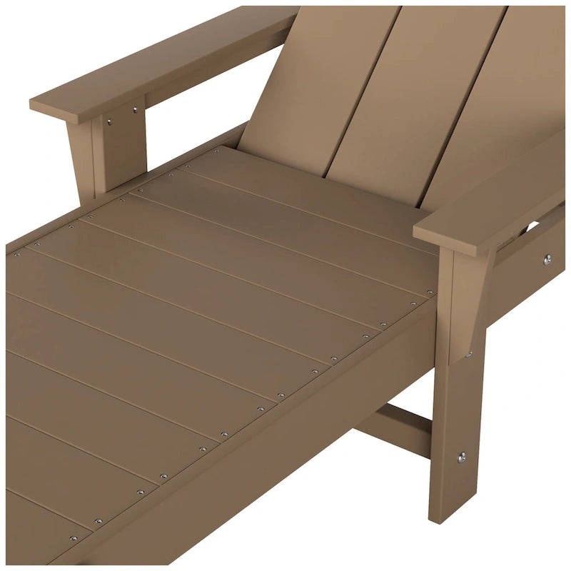Chaise longue inclinable moderne Polytrends Shoreside en poly, écologique, tout temps, avec accoudoirs et roulettes