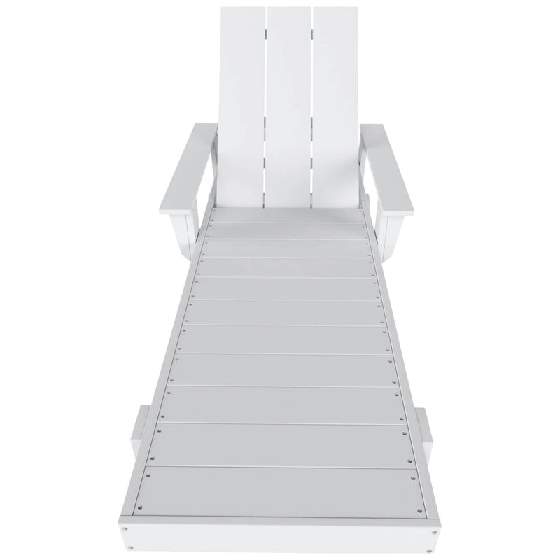Chaise longue inclinable moderne Polytrends Shoreside en poly, écologique, tout temps, avec accoudoirs et roulettes