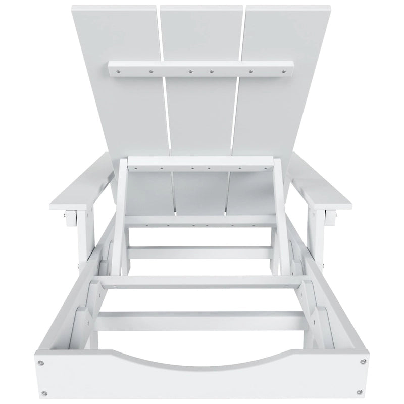 Chaise longue inclinable moderne Polytrends Shoreside en poly, écologique, tout temps, avec accoudoirs et roulettes