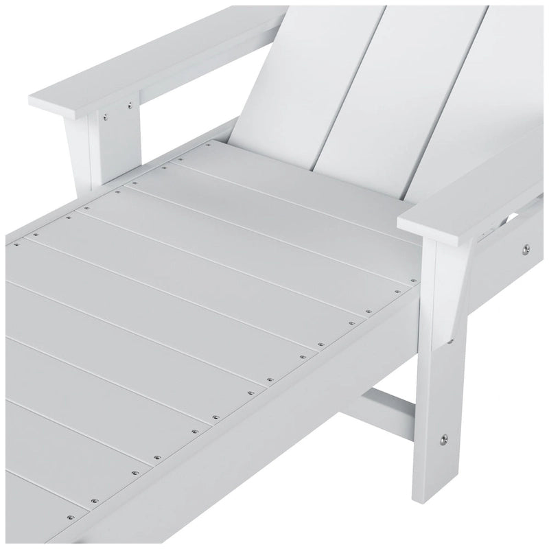 Chaise longue inclinable moderne Polytrends Shoreside en poly, écologique, tout temps, avec accoudoirs et roulettes