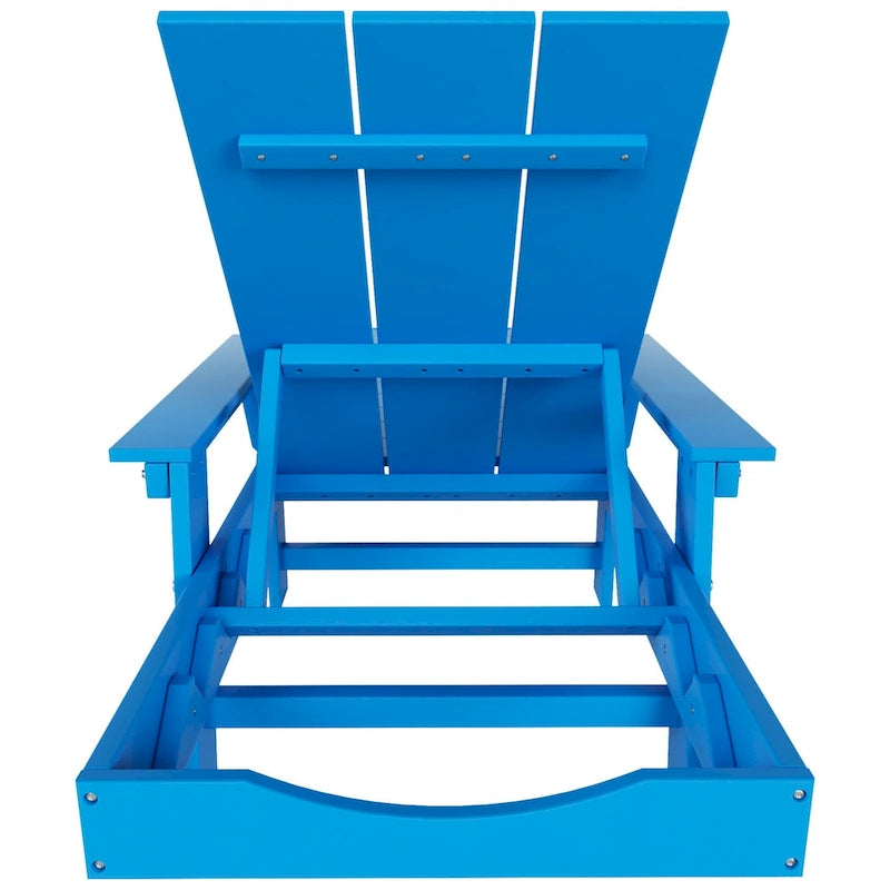 Chaise longue inclinable moderne Polytrends Shoreside en poly, écologique, tout temps, avec accoudoirs et roulettes