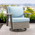 Fauteuil à bascule d'extérieur Cozywor Wicker Patio, fauteuil inclinable pivotant