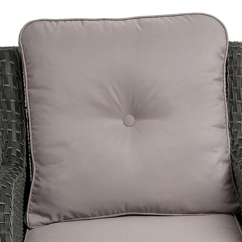 Ensemble Bistro 3 Pièces de Chaises Basculantes Pivotantes en Rotin pour Extérieur