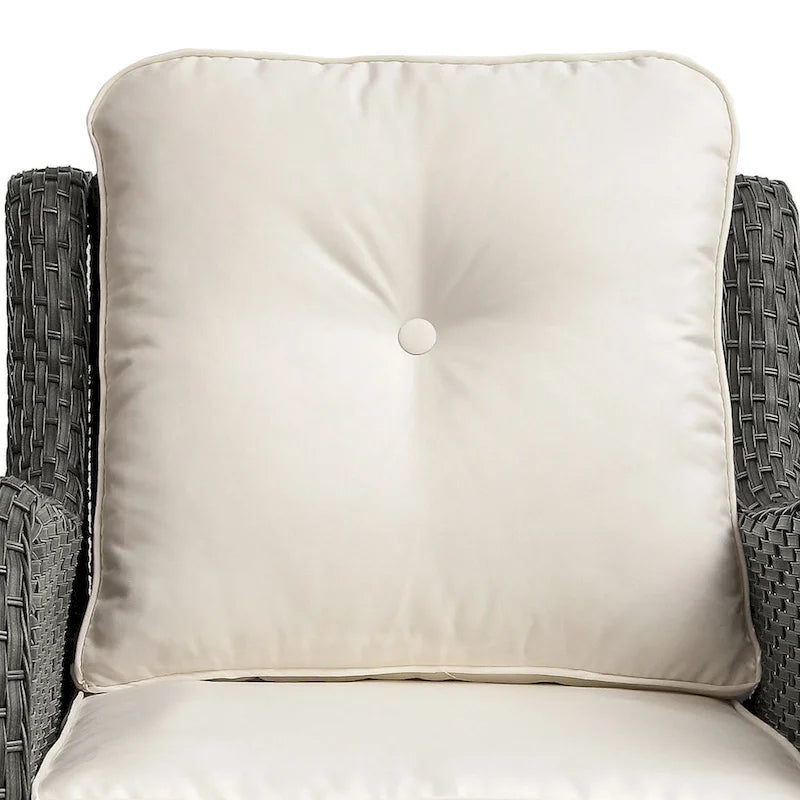 Ensemble Bistro 3 Pièces de Chaises Basculantes Pivotantes en Rotin pour Extérieur