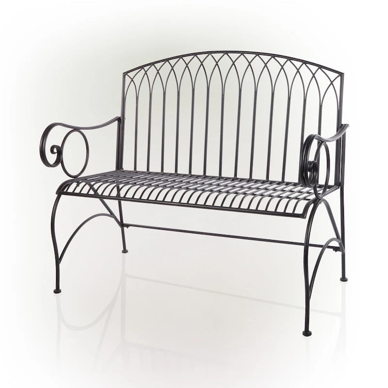 Banc de jardin classique en métal 2 places Alpine Corporation 44 L pour intérieur/extérieur