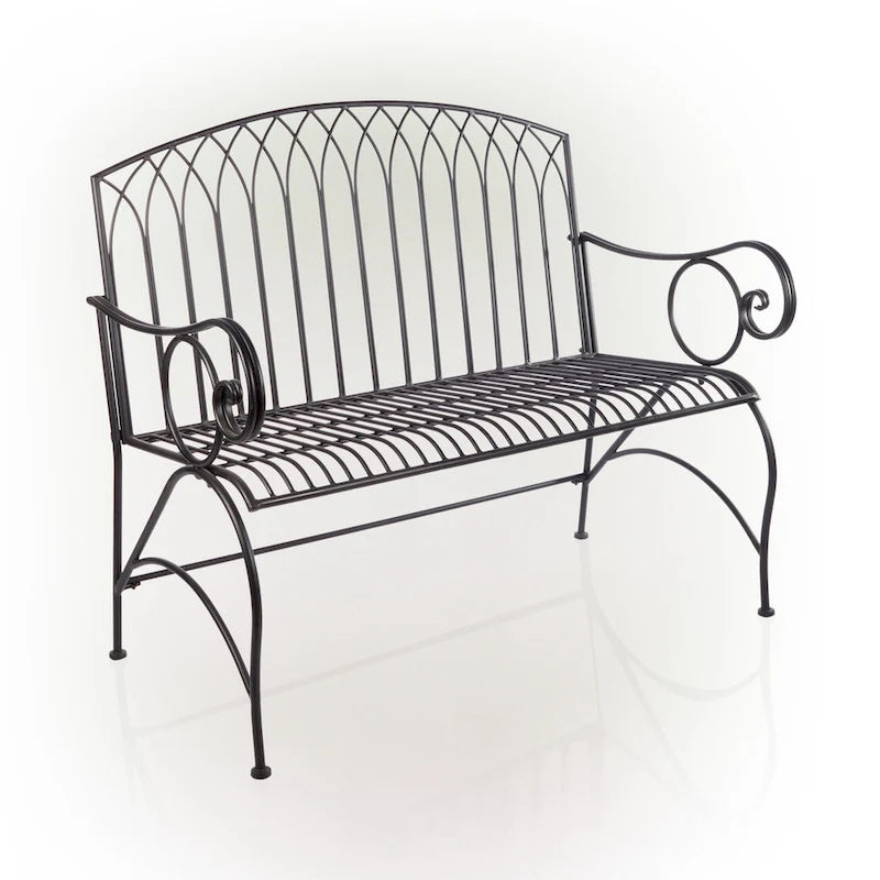 Banc de jardin classique en métal 2 places Alpine Corporation 44 L pour intérieur/extérieur