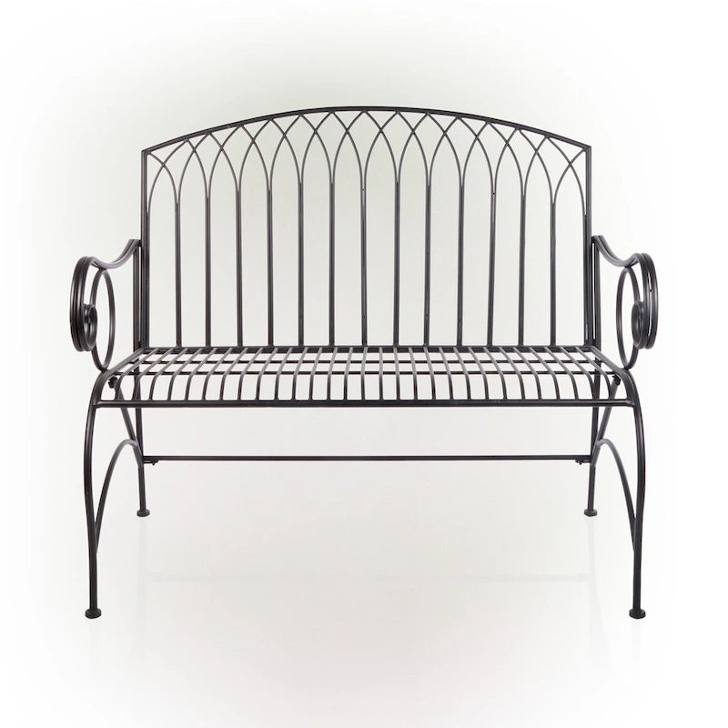 Banc de jardin classique en métal 2 places Alpine Corporation 44 L pour intérieur/extérieur