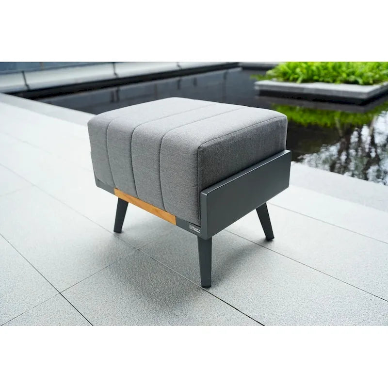 Collection de salon de patio en aluminium pour extérieur et intérieur avec table basse, gris (Vous pouvez choisir un ensemble ou une pièce seule)