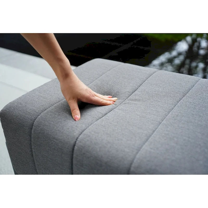 Collection de salon de patio en aluminium pour extérieur et intérieur avec table basse, gris (Vous pouvez choisir un ensemble ou une pièce seule)