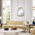 Miroir mural moderne ovale oblong de 37,5 po, cadre en bois de pin