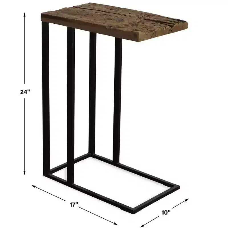Table d'appoint en bois recyclé