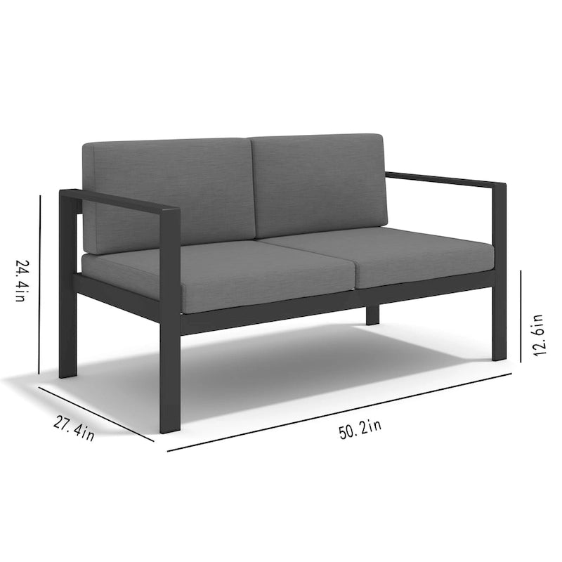 Ensemble de canapés de jardin/terrasse moderne en aluminium de 4 pièces