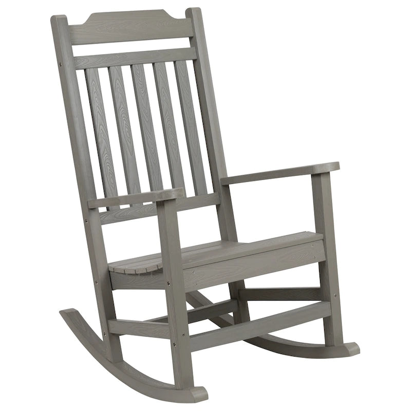 Ensemble de 2 chaises berçantes d'intérieur/extérieur en polyrésine avec table d'appoint - 25,625 L x 35 P x 42 H