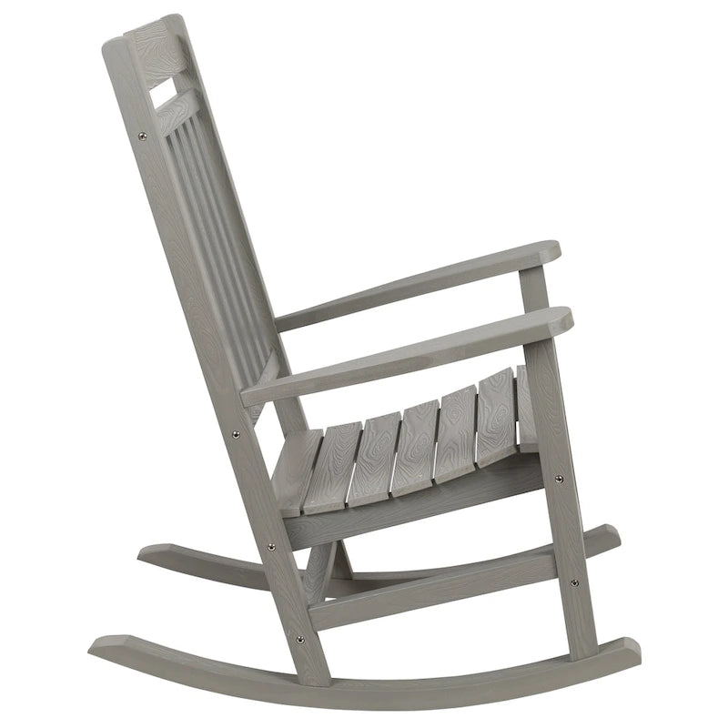Ensemble de 2 chaises berçantes d'intérieur/extérieur en polyrésine avec table d'appoint - 25,625 L x 35 P x 42 H