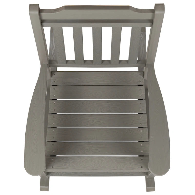 Ensemble de 2 chaises berçantes d'intérieur/extérieur en polyrésine avec table d'appoint - 25,625 L x 35 P x 42 H