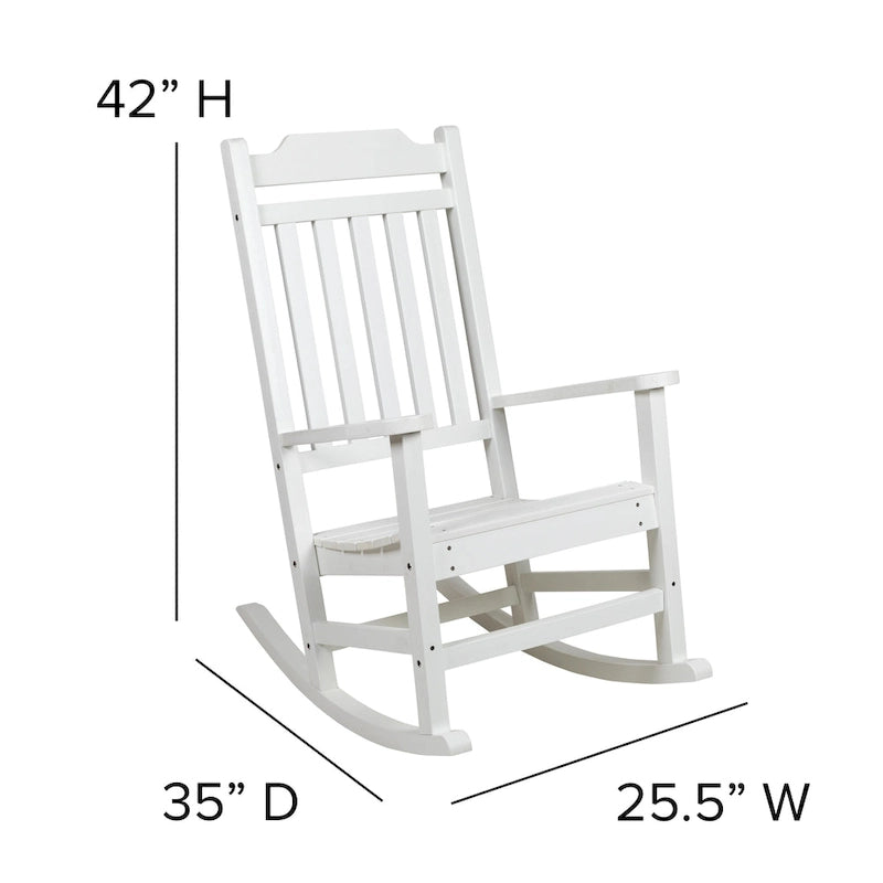 Ensemble de 2 chaises berçantes d'intérieur/extérieur en polyrésine avec table d'appoint - 25,625 L x 35 P x 42 H
