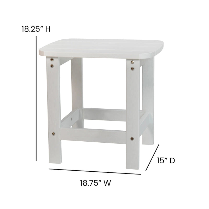 Ensemble de 2 chaises berçantes d'intérieur/extérieur en polyrésine avec table d'appoint - 25,625 L x 35 P x 42 H