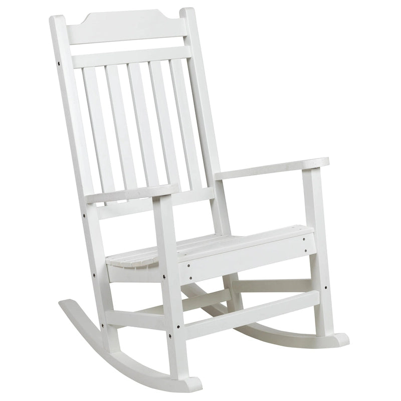 Ensemble de 2 chaises berçantes d'intérieur/extérieur en polyrésine avec table d'appoint - 25,625 L x 35 P x 42 H