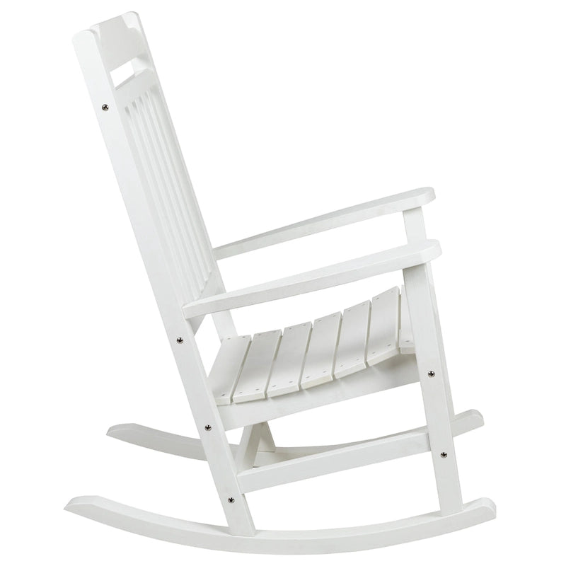 Ensemble de 2 chaises berçantes d'intérieur/extérieur en polyrésine avec table d'appoint - 25,625 L x 35 P x 42 H