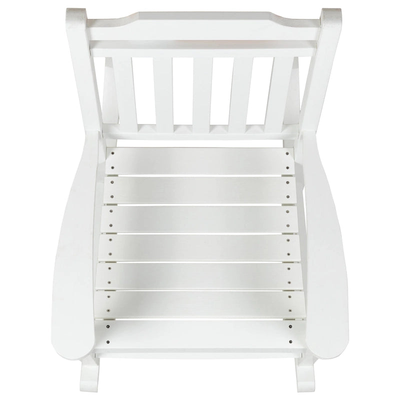 Ensemble de 2 chaises berçantes d'intérieur/extérieur en polyrésine avec table d'appoint - 25,625 L x 35 P x 42 H