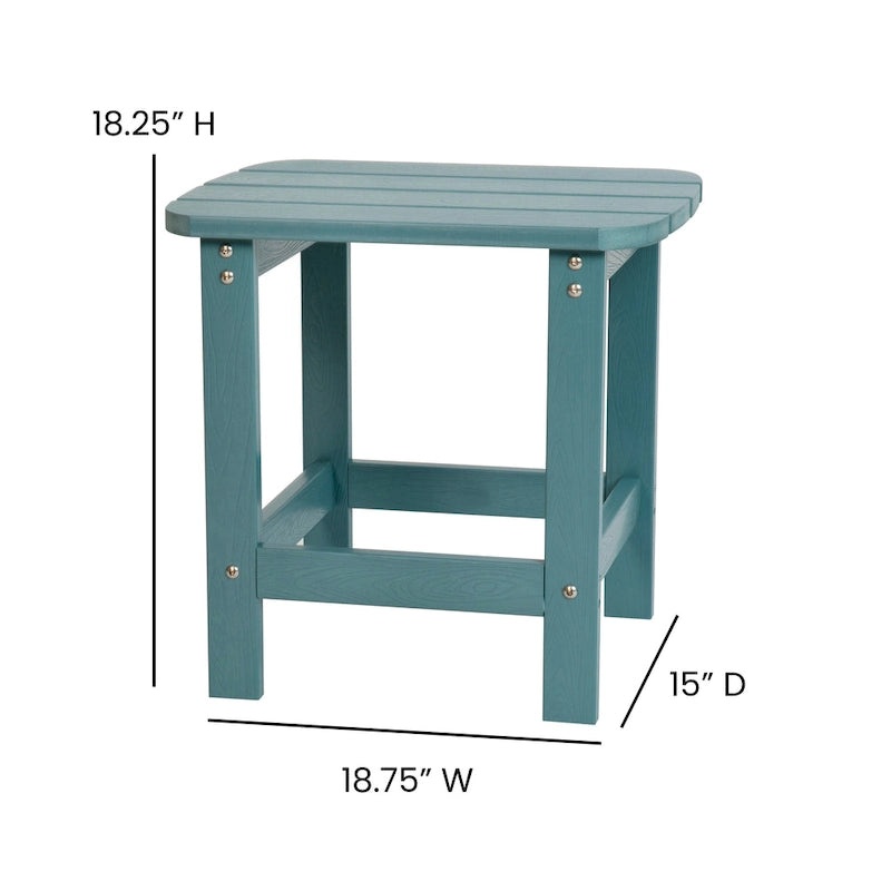 Ensemble de 2 chaises berçantes d'intérieur/extérieur en polyrésine avec table d'appoint - 25,625 L x 35 P x 42 H