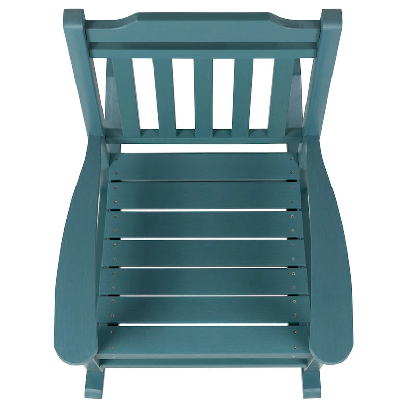 Ensemble de 2 chaises berçantes d'intérieur/extérieur en polyrésine avec table d'appoint - 25,625 L x 35 P x 42 H