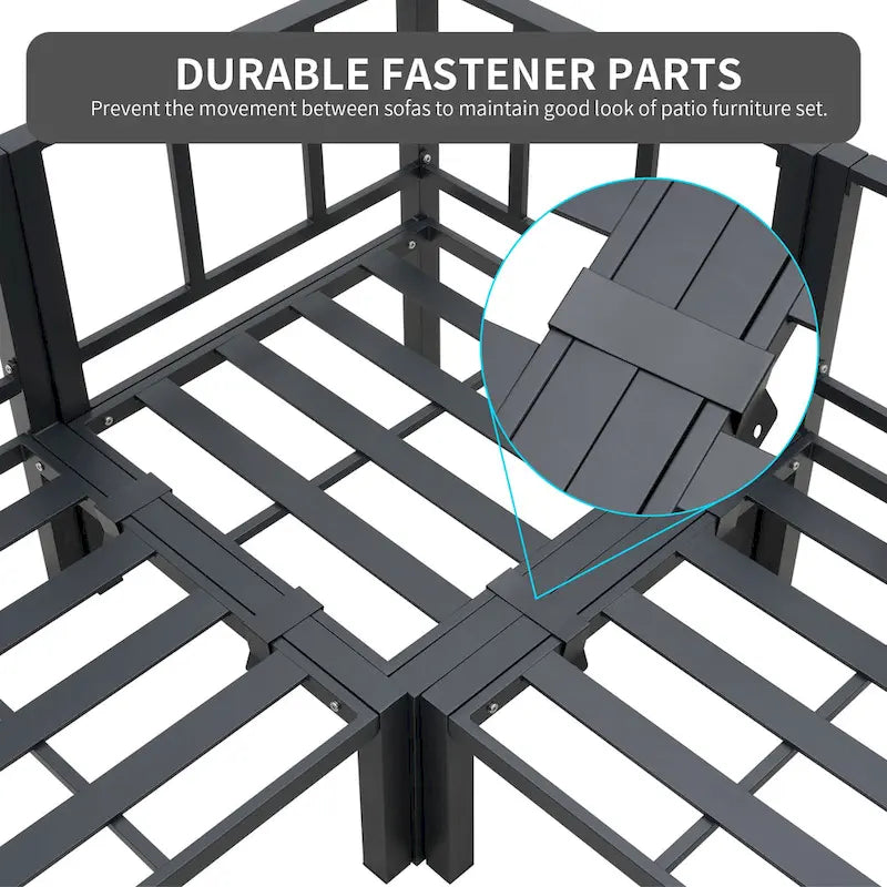 Ensemble de mobilier de patio en aluminium Zenova 5/7 pièces, canapé d'angle extérieur