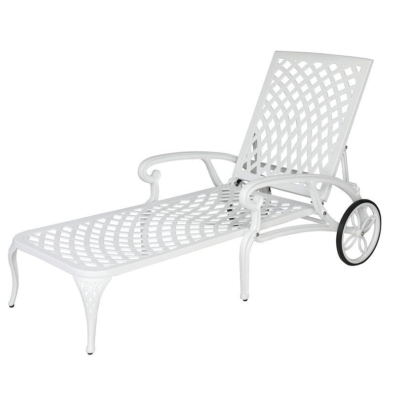 Chaise longue réglable simple d'extérieur en aluminium moulé