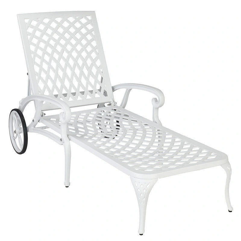 Chaise longue réglable simple d'extérieur en aluminium moulé